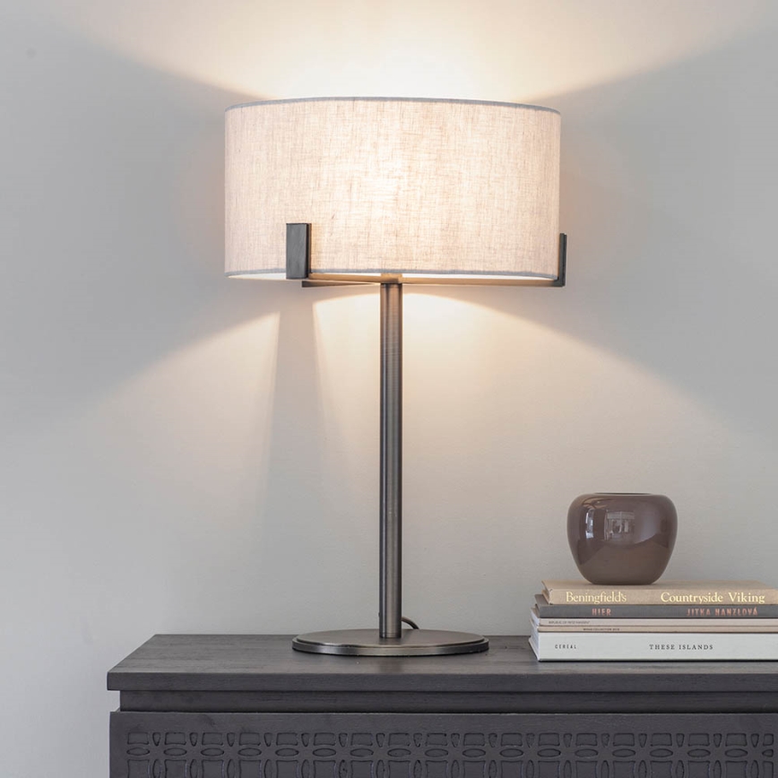 Endon 72631 - Lámpara de mesa HAYFIELD 1xE27/40W/230V bronce/gris