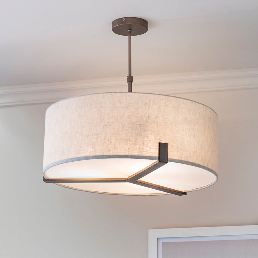 Endon 72635 - Lámpara colgante HAYFIELD 3xE27/40W/230V cromo mate/gris
