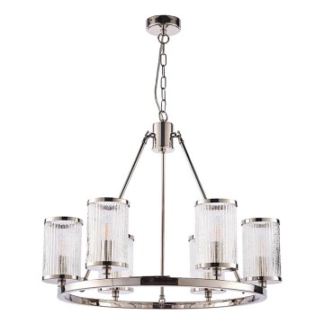 Endon 74128 - Lámpara colgante con cadena EASTON 6xE14/6W/230V cromo brillante