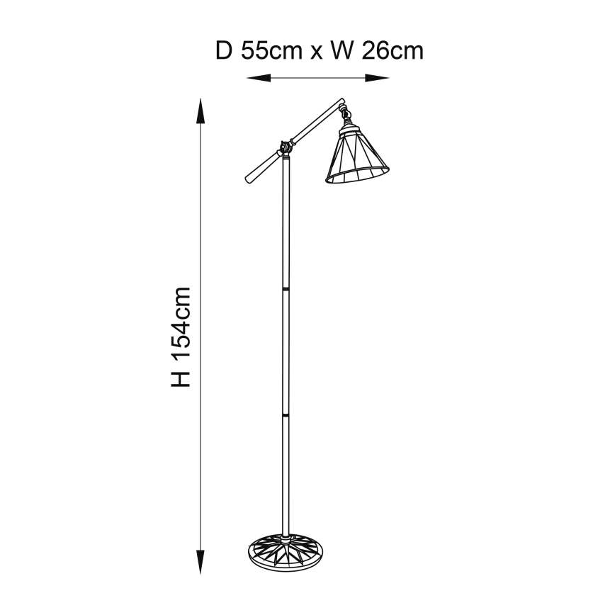 Endon 74355 - Lámpara de pie DARK STAR 1xE14/40W/230V