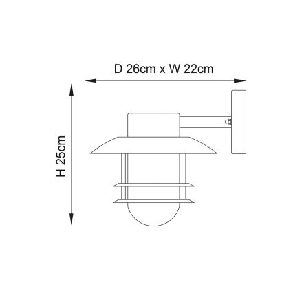 Endon 74703 - Aplique de pared exterior JENSON 1xE27/40W/230V IP44 cromo brillante