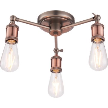 Endon 76124 - Foco orientable HAL 3xE27/10W/230V, cromo mate/cobre