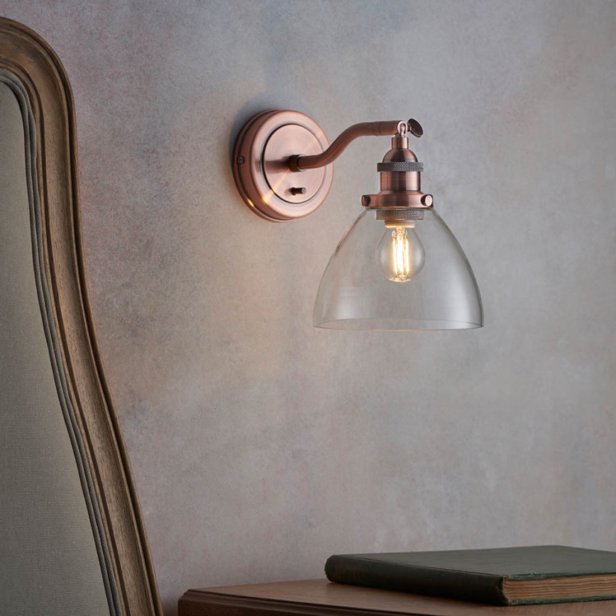 Endon 76334 - Aplique de pared tipo spot HANSEN 1xE14/40W/230V acabado en cobre