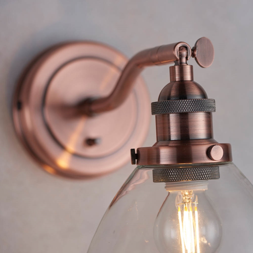 Endon 76334 - Aplique de pared tipo spot HANSEN 1xE14/40W/230V acabado en cobre