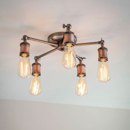 Endon 76336 - Foco HAL 5xE27/10W/230V bronce/cobre