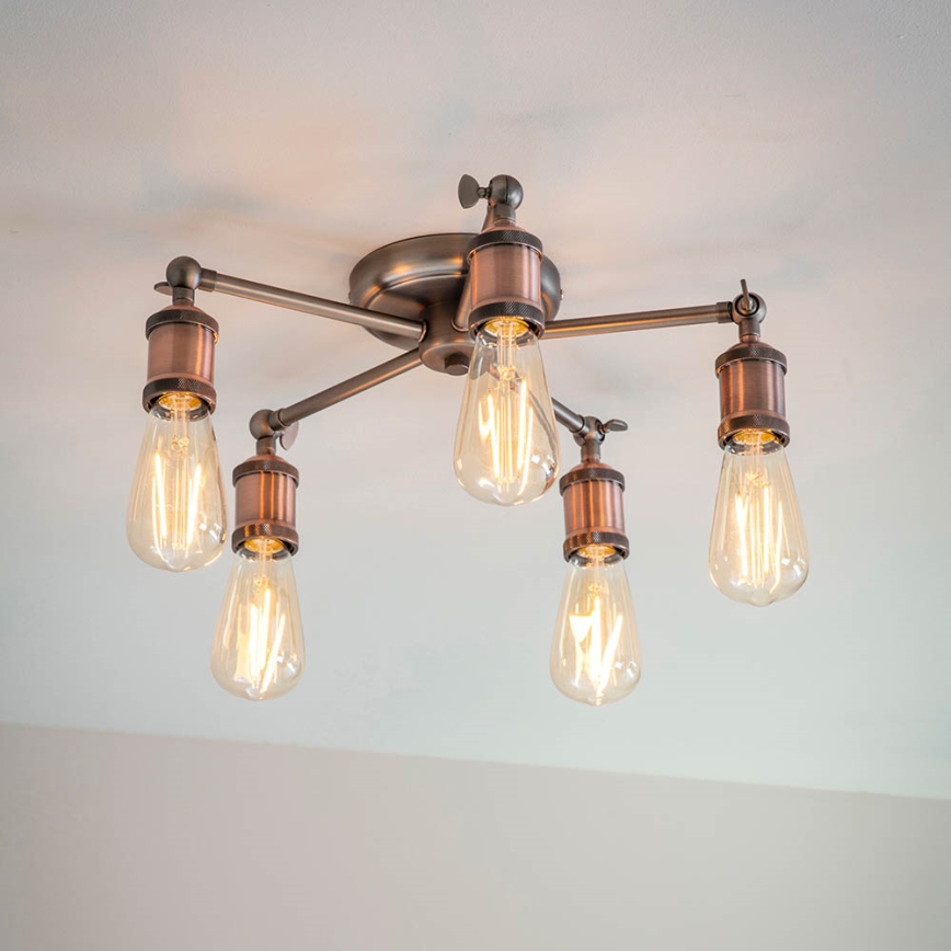 Endon 76336 - Foco HAL 5xE27/10W/230V bronce/cobre