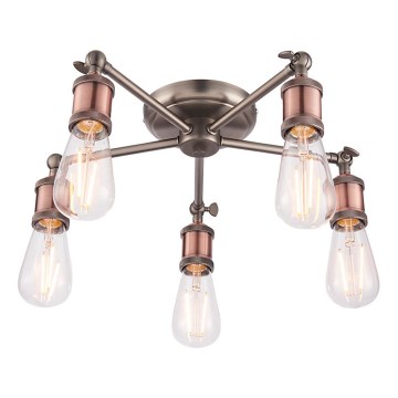 Endon 76336 - Foco HAL 5xE27/10W/230V bronce/cobre/transparente