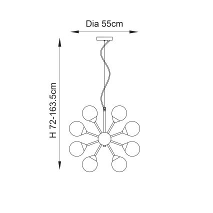 Endon 76499 - Lámpara colgante con cable OSCAR 28xG9/18W/230V dorada