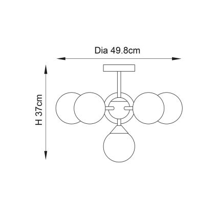Endon 76501 - Lámpara colgante con varilla OSCAR 6xG9/5W/230V dorada