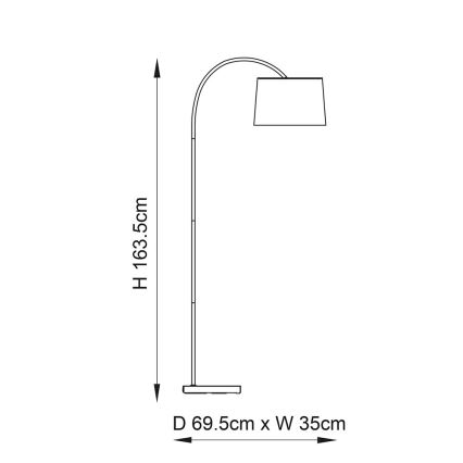 Endon 78163 - Lámpara de pie CARLSON 1xE27/60W/230V gris/negro