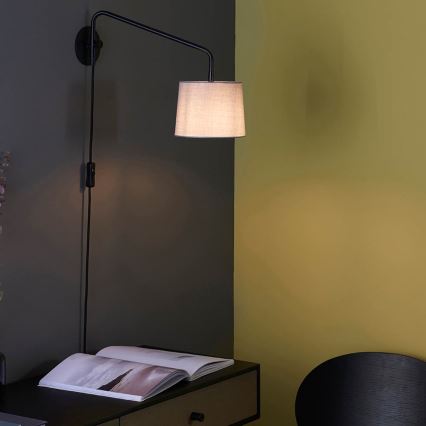 Endon 79500 - Lámpara de pared CARLSON 1xE14/40W/230V gris/negra