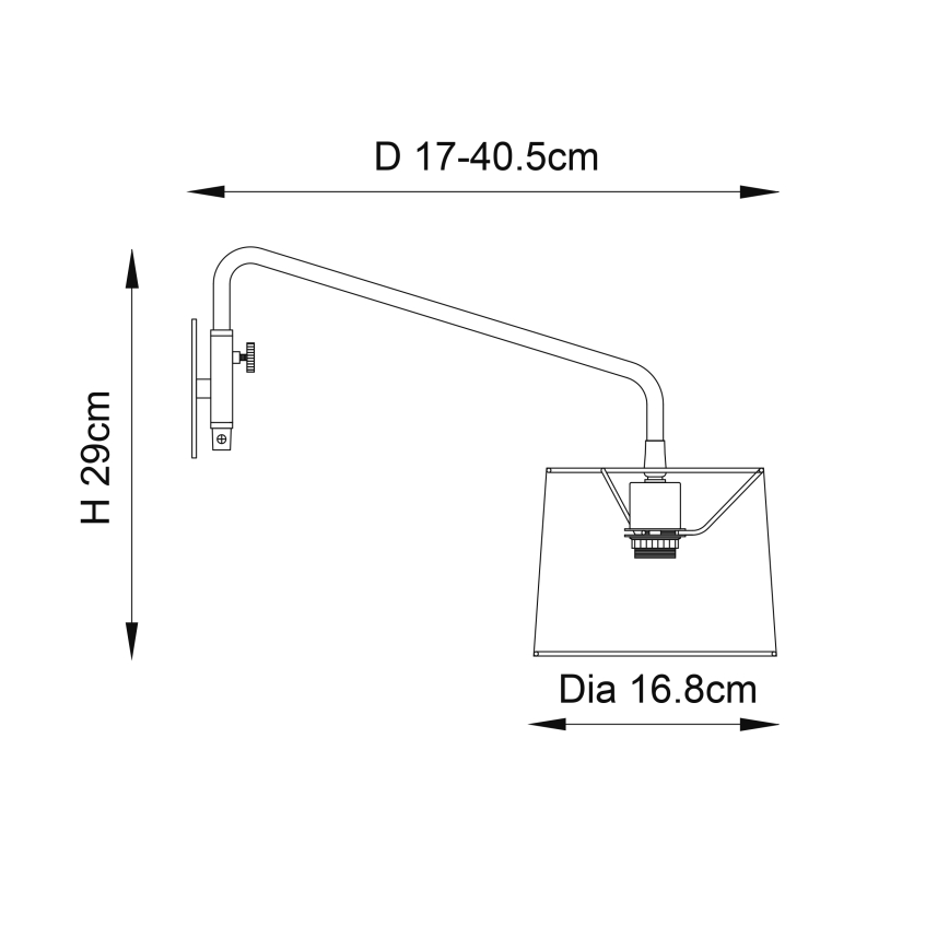 Endon 79500 - Lámpara de pared CARLSON 1xE14/40W/230V gris/negra