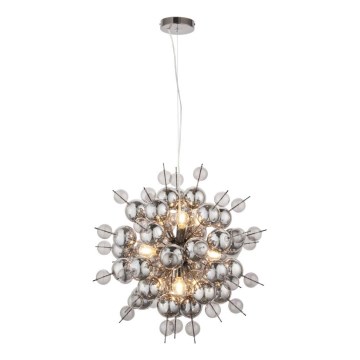 Endon 81583 - Lámpara colgante con cable JOULES 9xE14/7W/230V cromo brillante/vidrio ahumado