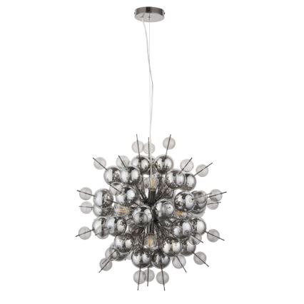 Endon 81583 - Lámpara colgante con cable JOULES 9xE14/7W/230V cromo brillante/vidrio ahumado