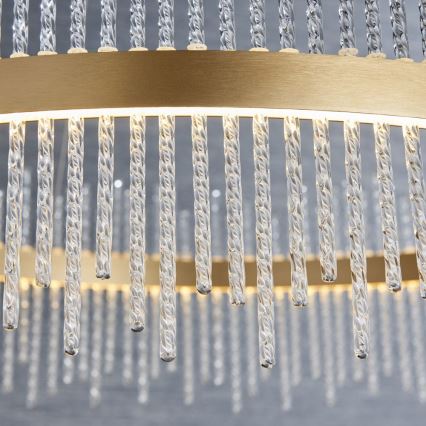 Endon 81908 - Lámpara colgante LED regulable con cable ADRIEL LED/58W/230V 3000K diámetro 70 cm dorado/transparente