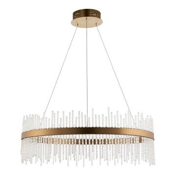 Endon 81908 - Lámpara colgante LED regulable con cable ADRIEL LED/58W/230V 3000K diámetro 70 cm dorado/transparente