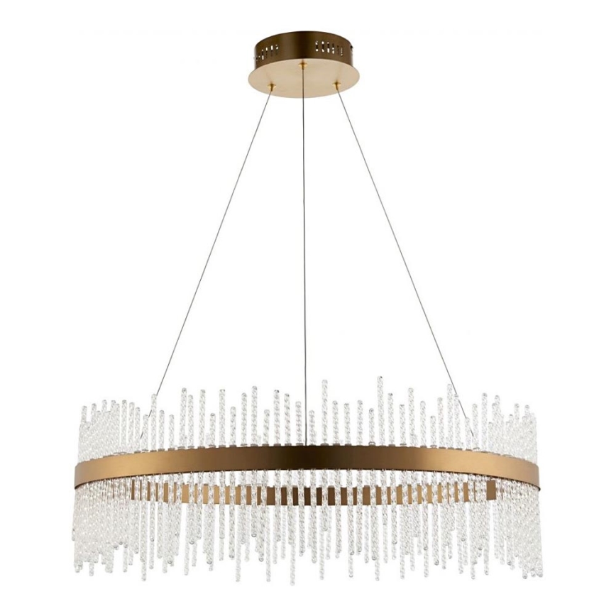 Endon 81908 - Lámpara colgante LED regulable con cable ADRIEL LED/58W/230V 3000K diámetro 70 cm dorado/transparente