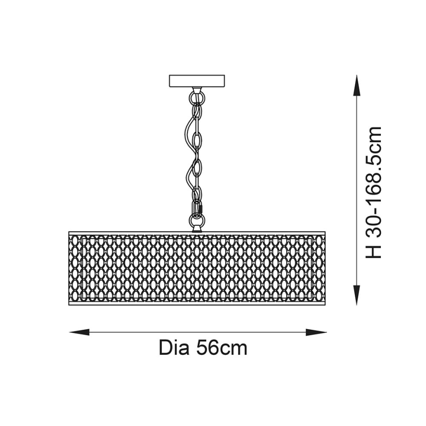 Endon 81969 - Lámpara colgante con cadena CORDERO 3xE27/10W/230V cromo mate