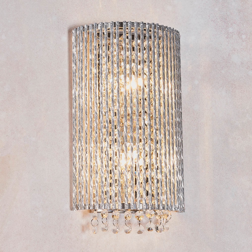 Endon 81978 - Aplique de cristal GALINA 2xG9/25W/230V cromo brillante