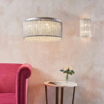 Endon 81978 - Aplique de cristal GALINA 2xG9/25W/230V cromo brillante