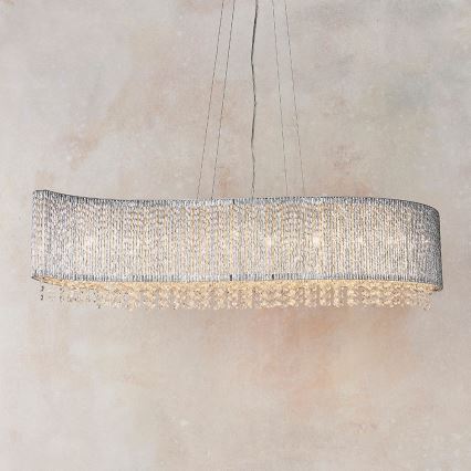 Endon 81979 - Lámpara colgante de cristal GALINA en cable, 8xG9/25W/230V, cromo brillante