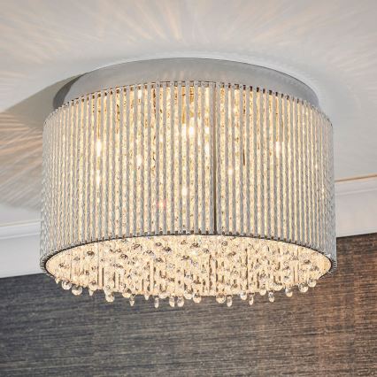 Endon 81980 - Plafón de cristal GALINA 10xG9/25W/230V cromo mate
