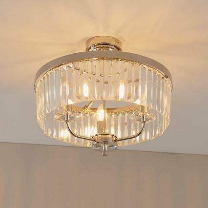 Endon 90264 - Lámpara de techo de superficie CHESTERFIELD 3xE14/6W/230V cromo brillante
