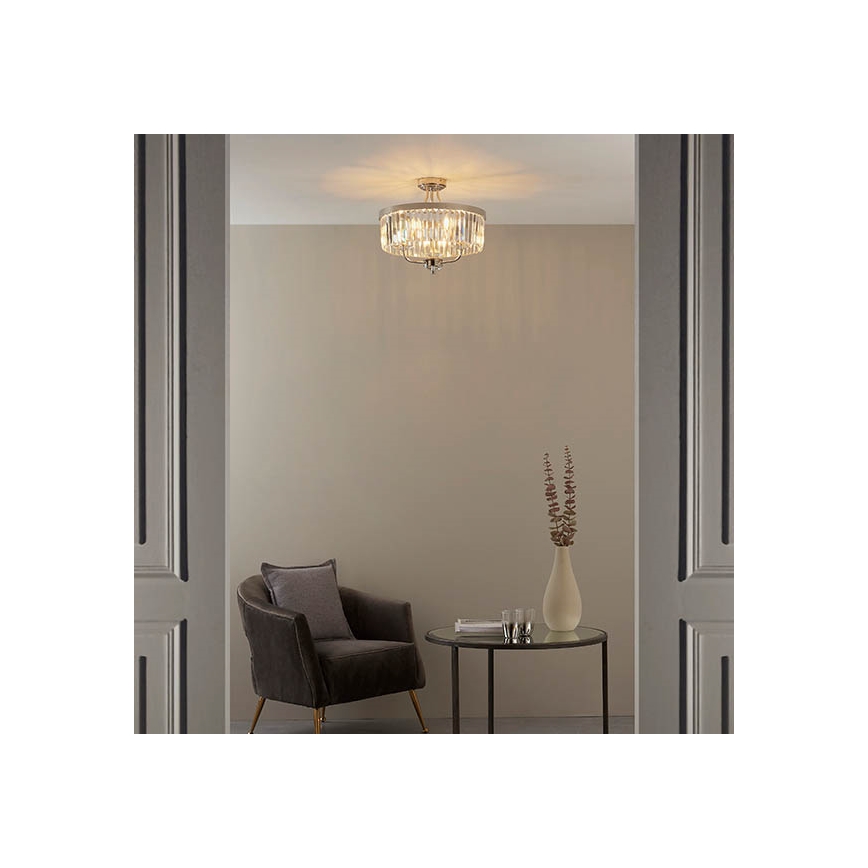 Endon 90264 - Lámpara de techo de superficie CHESTERFIELD 3xE14/6W/230V cromo brillante