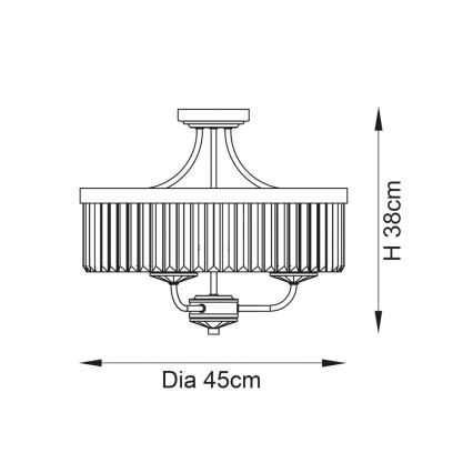 Endon 90264 - Lámpara de techo de superficie CHESTERFIELD 3xE14/6W/230V cromo brillante