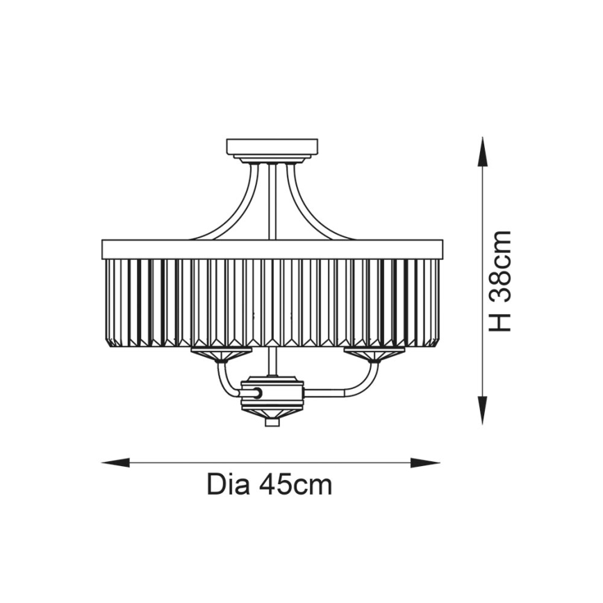 Endon 90264 - Lámpara de techo de superficie CHESTERFIELD 3xE14/6W/230V cromo brillante