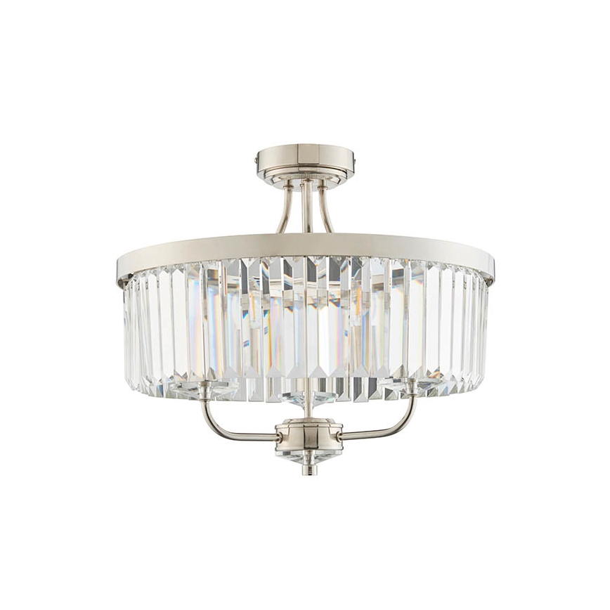 Endon 90264 - Lámpara de techo de superficie CHESTERFIELD 3xE14/6W/230V Ø 45 cm cromo brillante