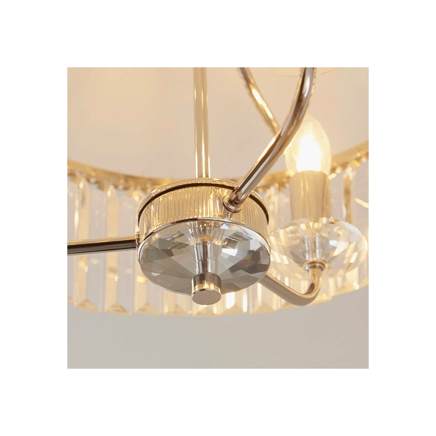 Endon 90264 - Lámpara de techo de superficie CHESTERFIELD 3xE14/6W/230V Ø 45 cm cromo brillante