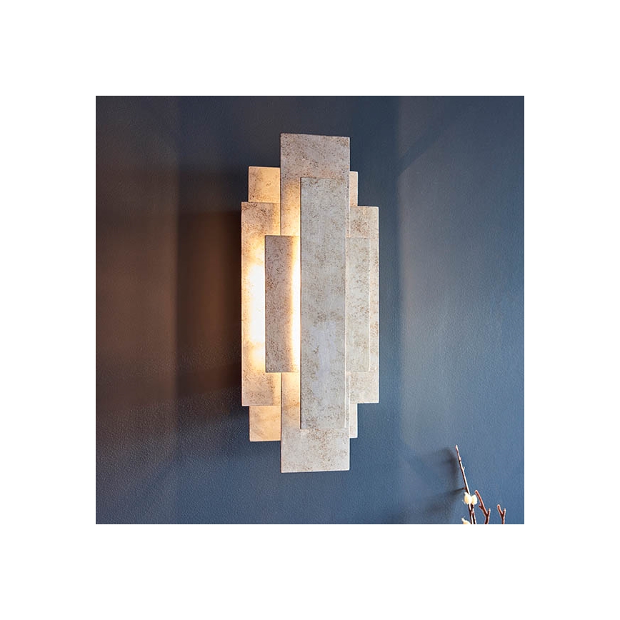 Endon 90451 - Aplique de pared ALZARE 2xG9/3W/230V blanco patinado