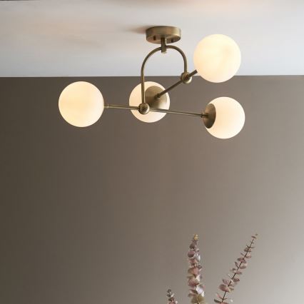 Endon 90843 - Lámpara de techo de montaje en superficie ONTARIO 4xE14/7W/230V latón