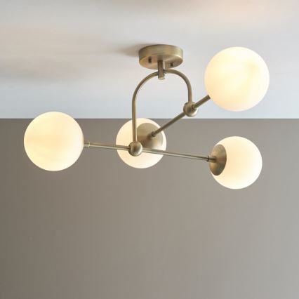 Endon 90843 - Lámpara de techo de montaje en superficie ONTARIO 4xE14/7W/230V latón