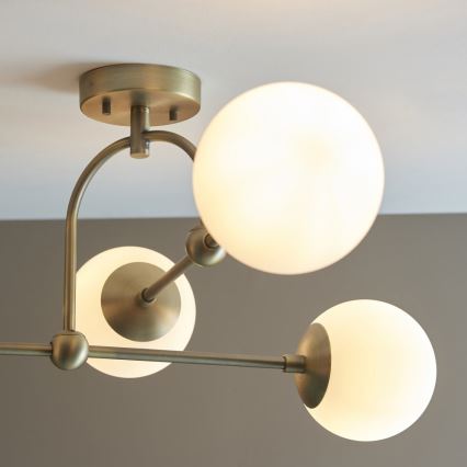 Endon 90843 - Lámpara de techo de montaje en superficie ONTARIO 4xE14/7W/230V latón