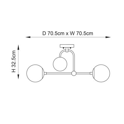 Endon 90843 - Lámpara de techo de montaje en superficie ONTARIO 4xE14/7W/230V latón