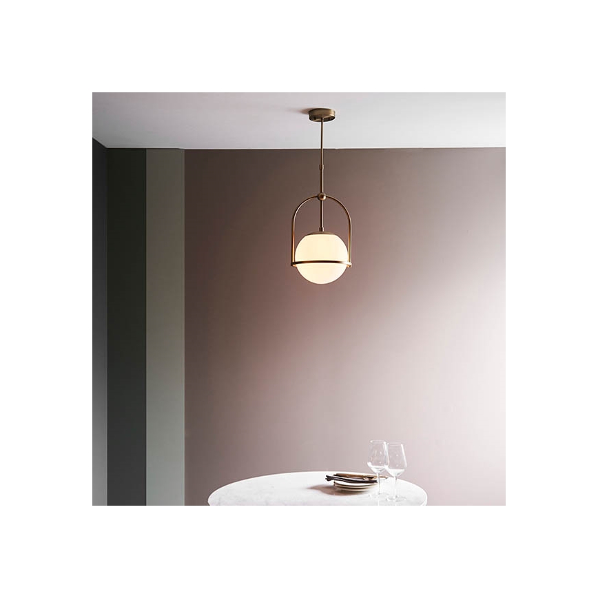 Endon 90844 - Lámpara de techo ONTARIO con varilla 1xE27/10W/230V latón
