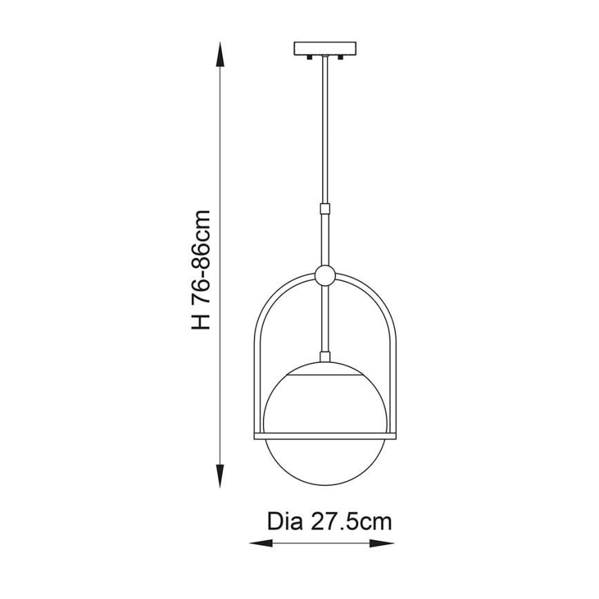 Endon 90844 - Lámpara de techo ONTARIO con varilla 1xE27/10W/230V latón