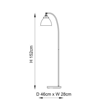 Endon 91741 - Lámpara de pie HANSEN 1xE27/40W/230V cromo mate