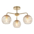 Endon 91968 - Lámpara de techo de montaje en superficie DIMPLE 3xE14/25W/230V dorado/beige ahumado