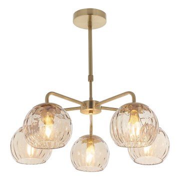 Endon 91969 - Lámpara colgante con varilla DIMPLE 5xE14/7W/230V dorada