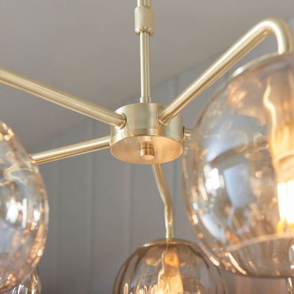 Endon 91969 - Lámpara colgante con varilla DIMPLE 5xE14/7W/230V dorada