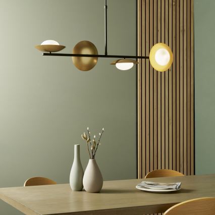Endon 92036 - Lámpara colgante con cable RUFFLE 4xG9/3W/230V latón/negro