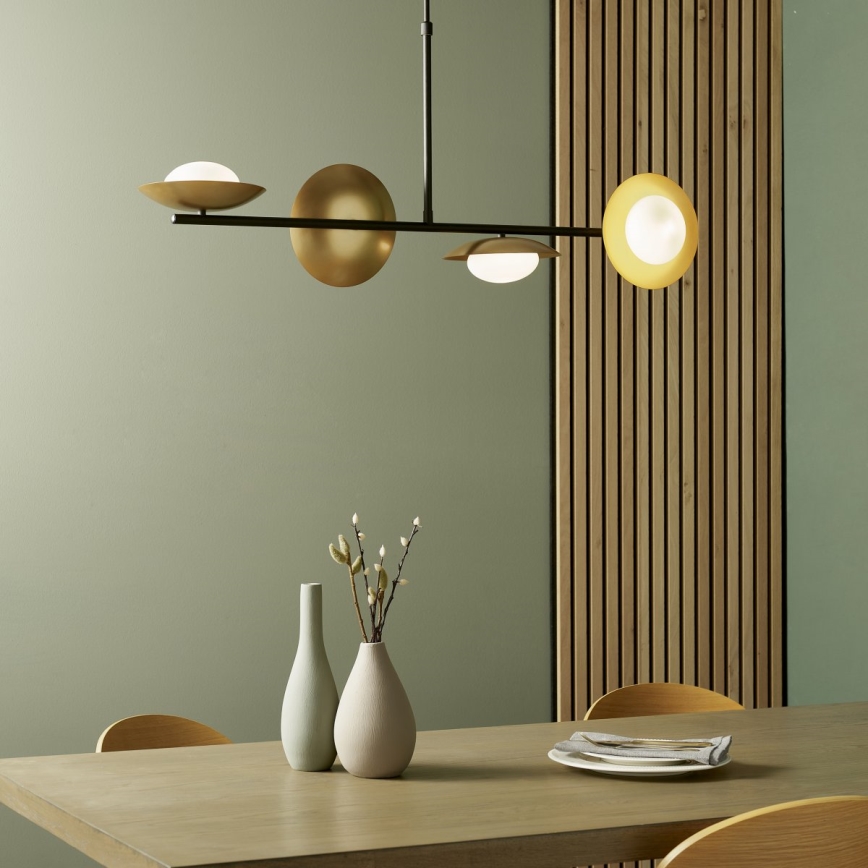 Endon 92036 - Lámpara colgante con cable RUFFLE 4xG9/3W/230V latón/negro