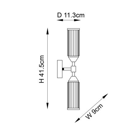 Endon 92229 - Aplique de pared TOUR 2xG9/3W/230V latón
