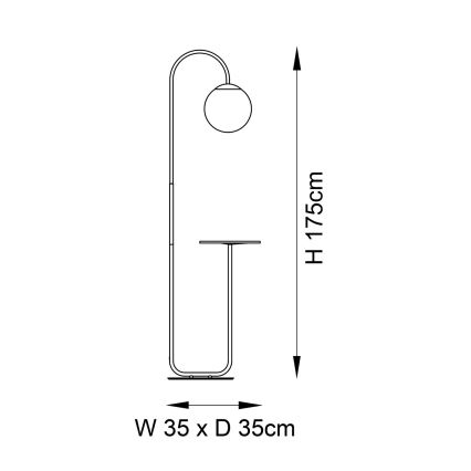 Endon 92424 - Lámpara de pie HALO 1xE14/7W/230V negra