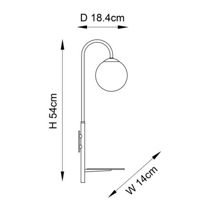 Endon 92726 - Aplique de pared HALO 1xG9/3W/230V negro/blanco