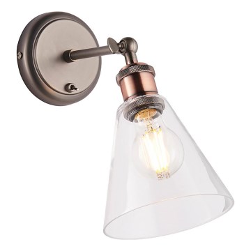 Endon 92874 - Foco de pared HAL 1xE27/10W/230V bronce/cobre/transparente