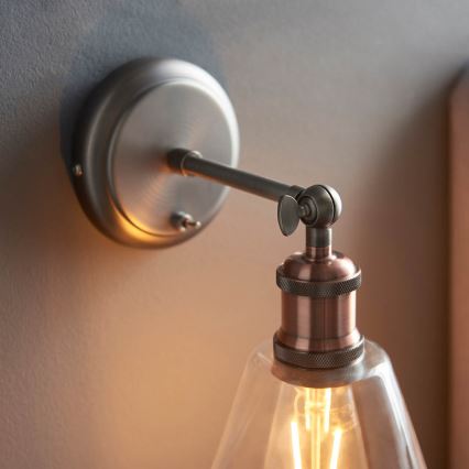 Endon 92874 - Foco de pared HAL 1xE27/10W/230V bronce/cobre/transparente
